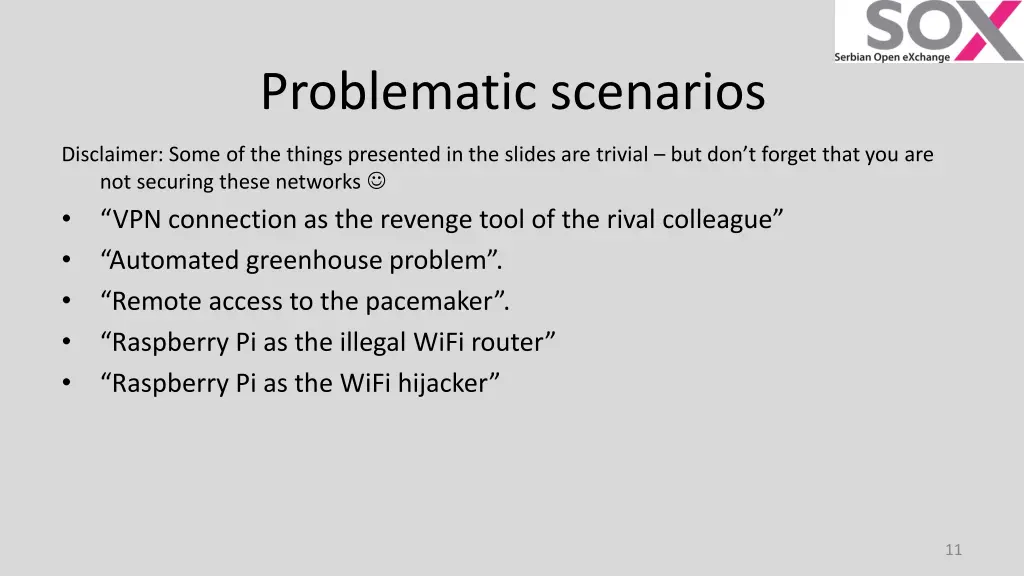 problematic scenarios