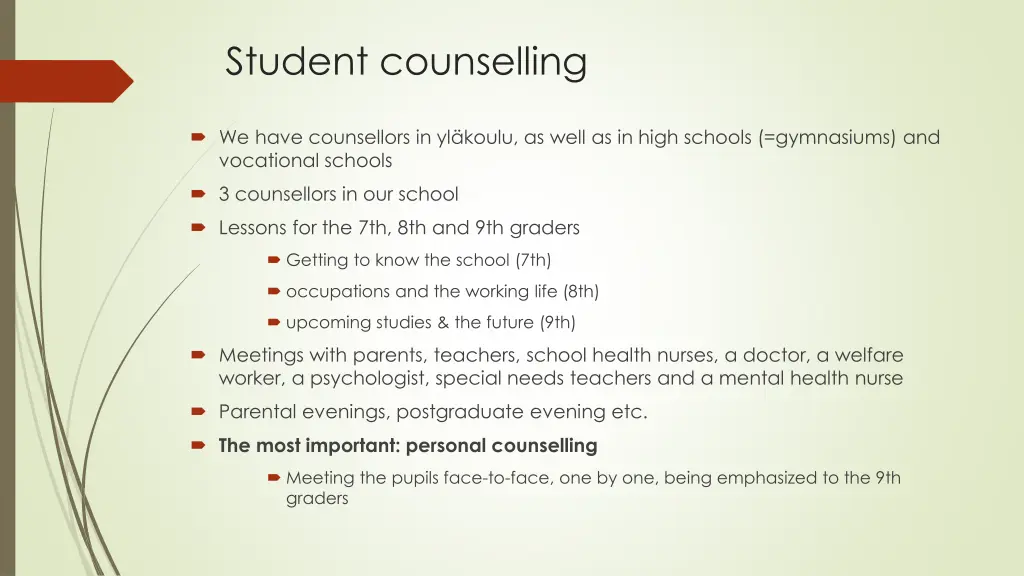 student counselling