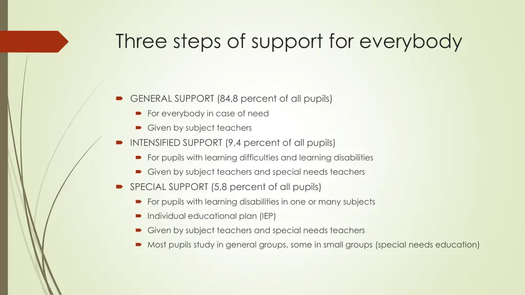 three steps of support for everybody