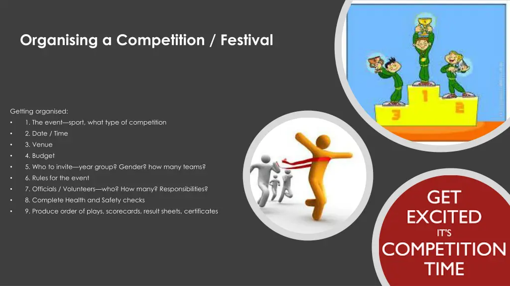 organising a competition festival