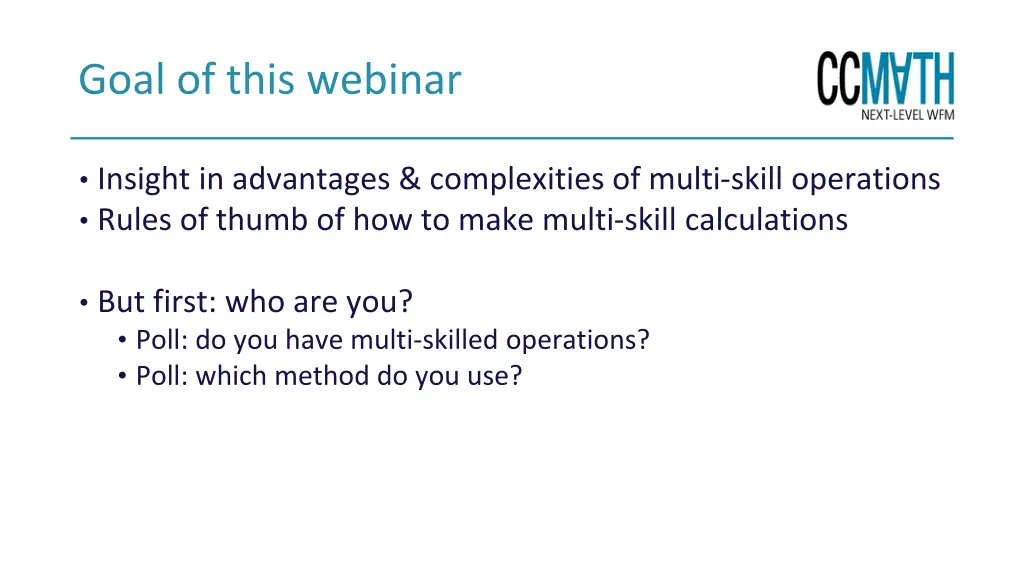 goal of this webinar