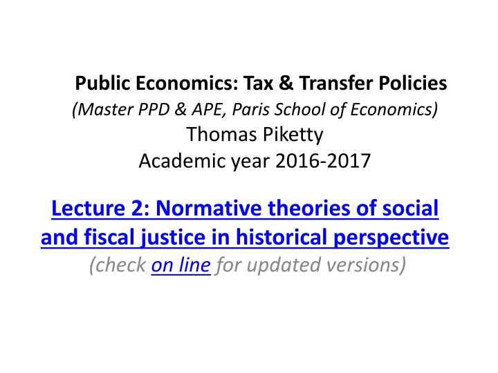 public economics tax transfer policies master