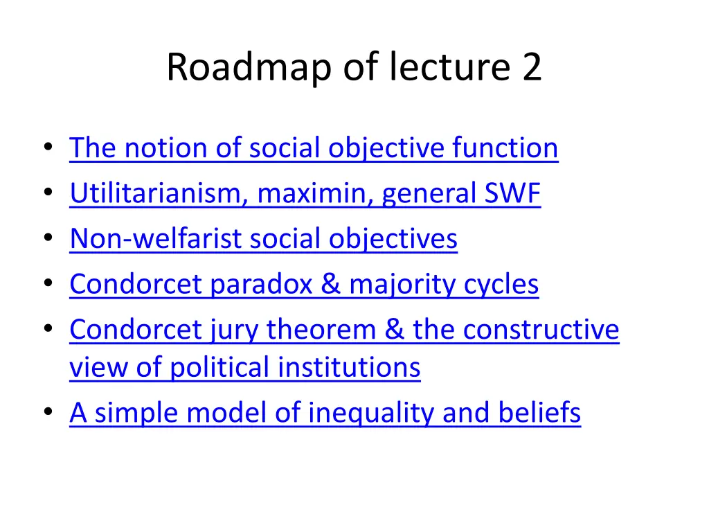 roadmap of lecture 2