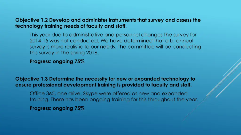 objective 1 2 develop and administer instruments