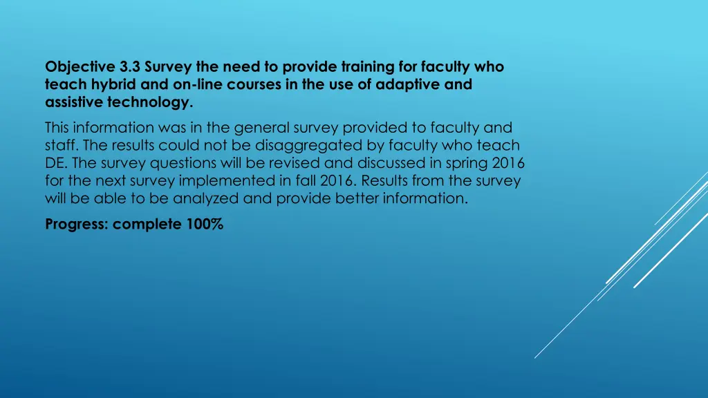 objective 3 3 survey the need to provide training