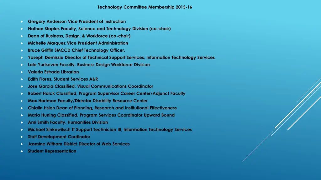 technology committee membership 2015 16