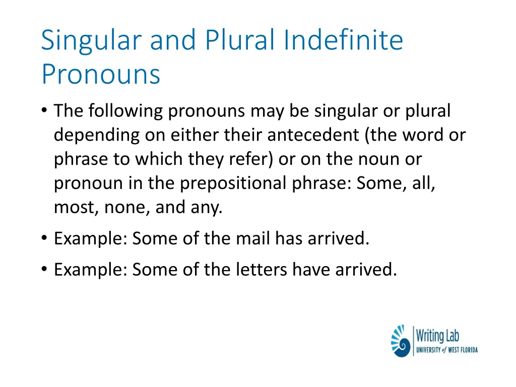 singular and plural indefinite pronouns