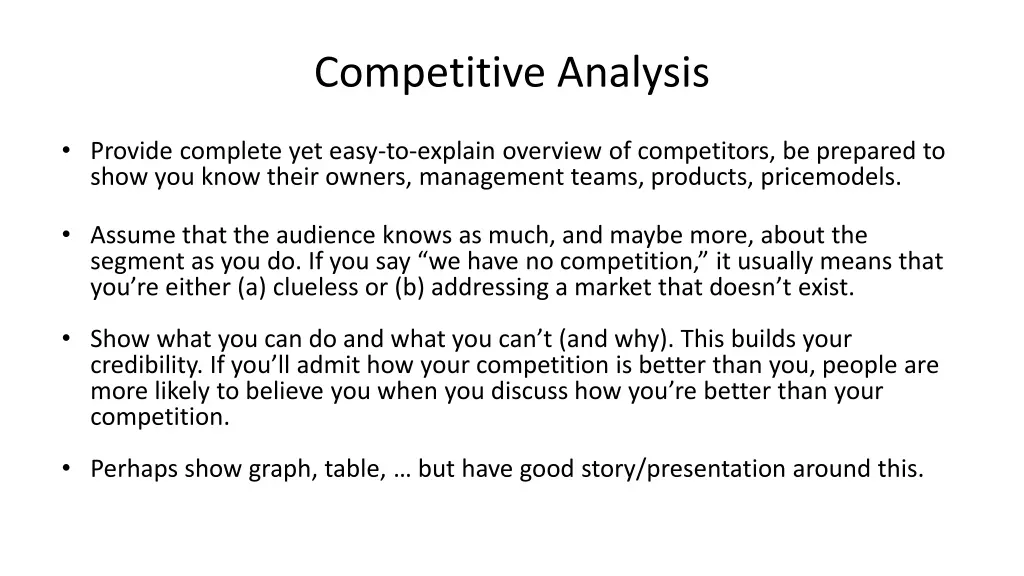 competitive analysis