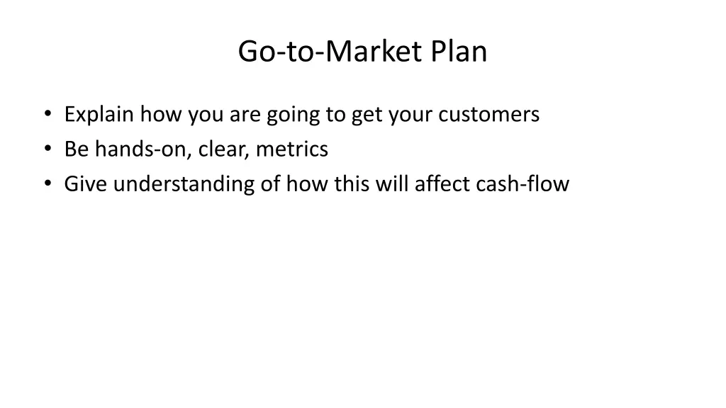 go to market plan