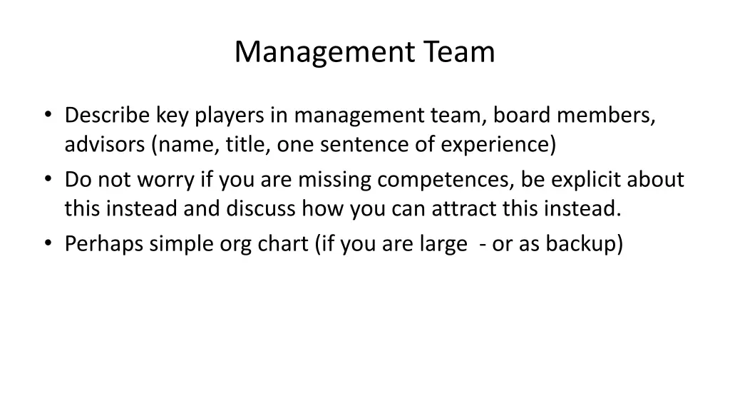 management team