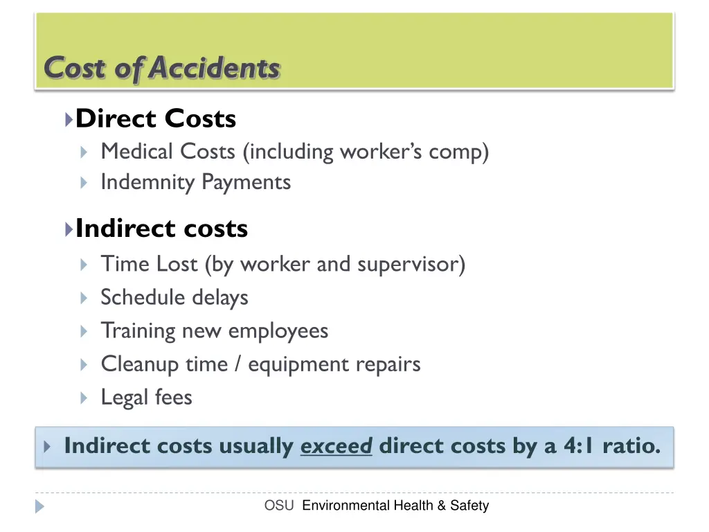 cost of accidents