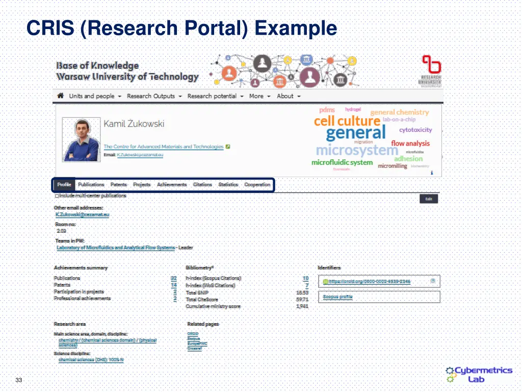 cris research portal example