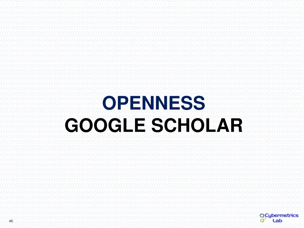 openness google scholar