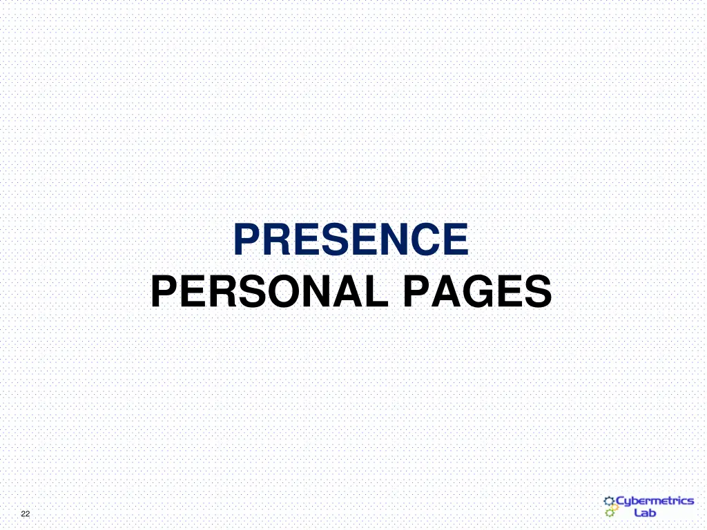 presence personal pages