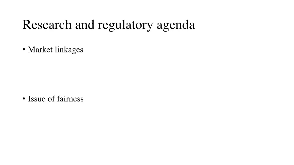 research and regulatory agenda