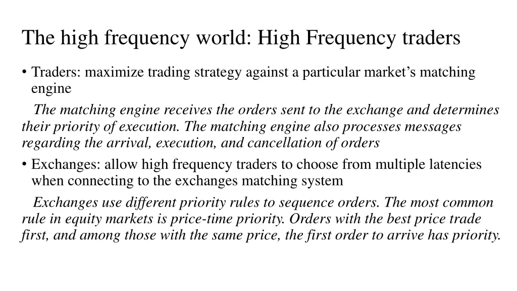 the high frequency world high frequency traders 1