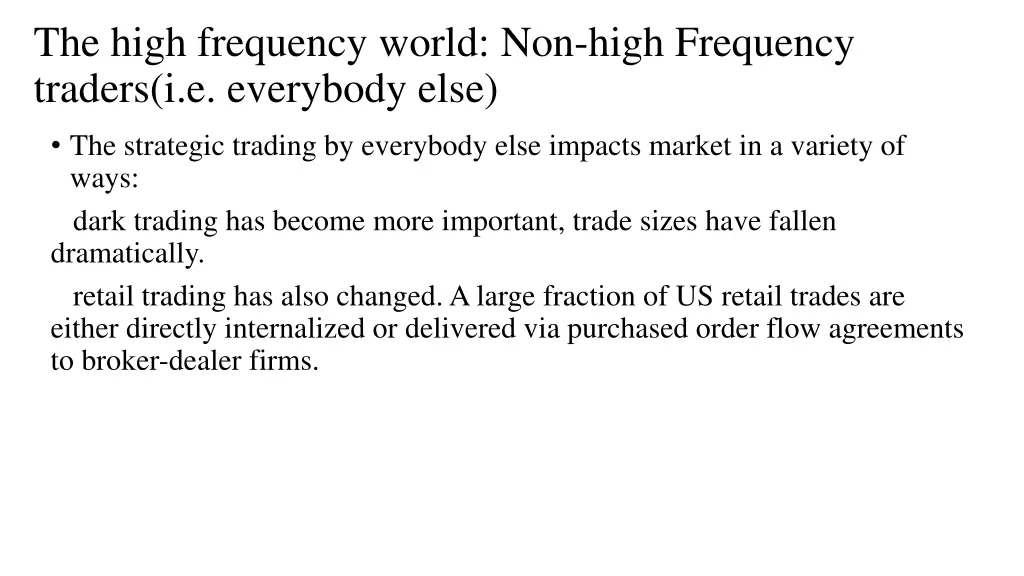 the high frequency world non high frequency 1