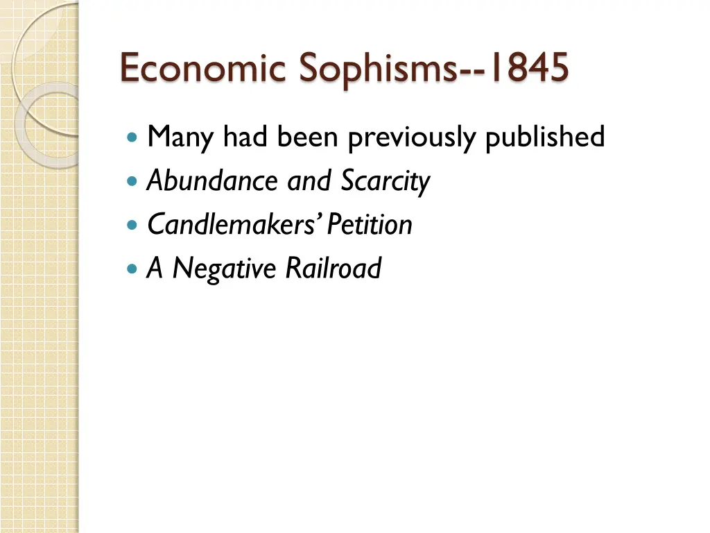 economic sophisms 1845