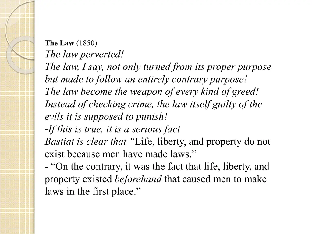 the law 1850 the law perverted