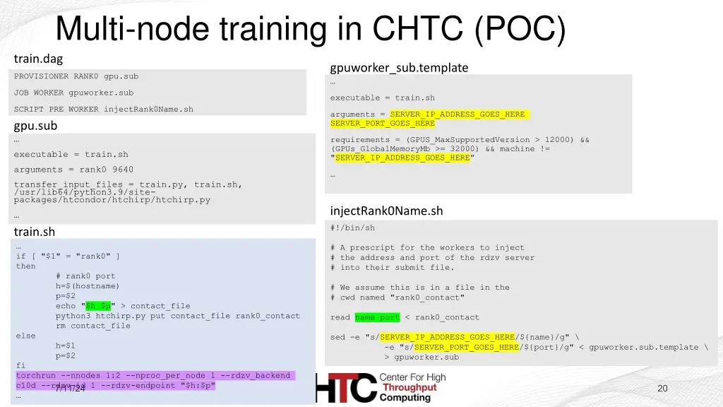 multi node training in chtc poc train dag