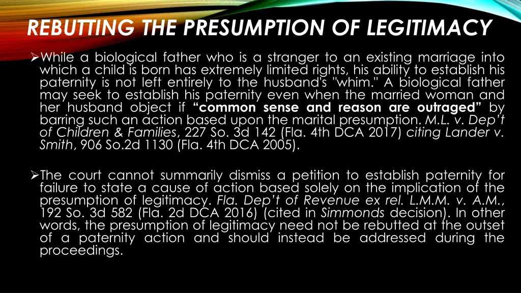 rebutting the presumption of legitimacy