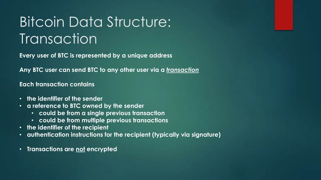 bitcoin data structure transaction