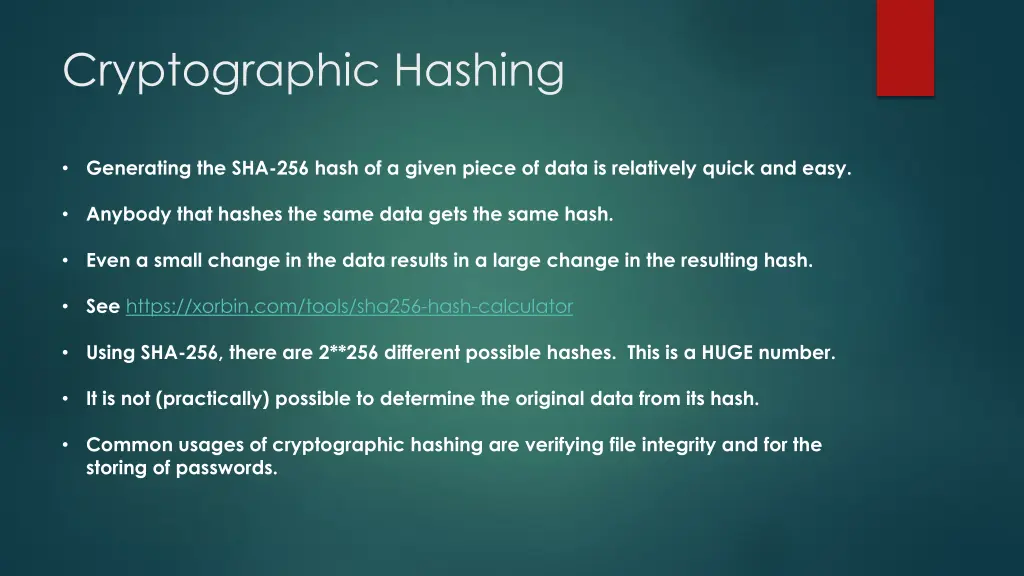 cryptographic hashing 1