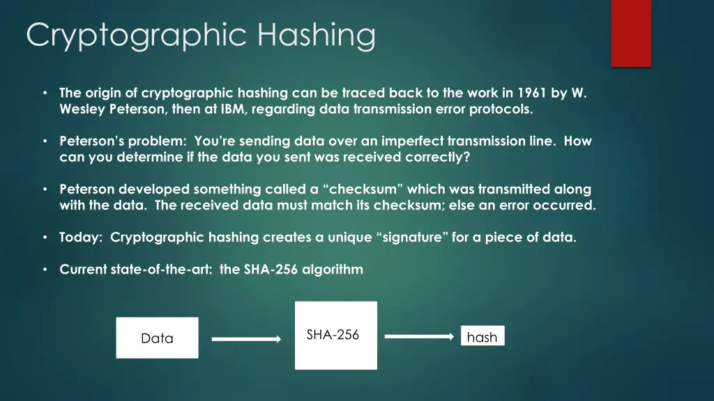 cryptographic hashing