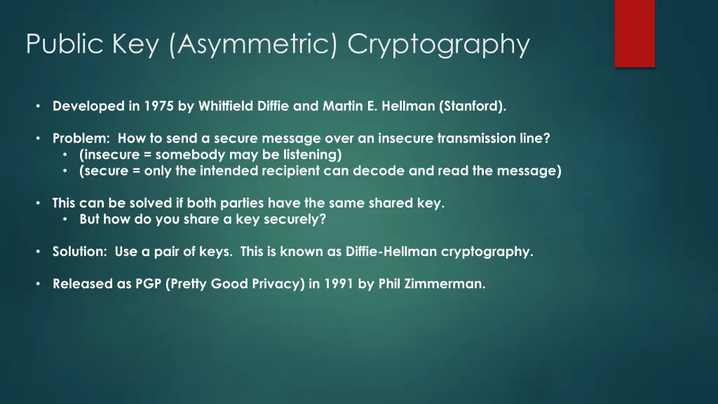 public key asymmetric cryptography