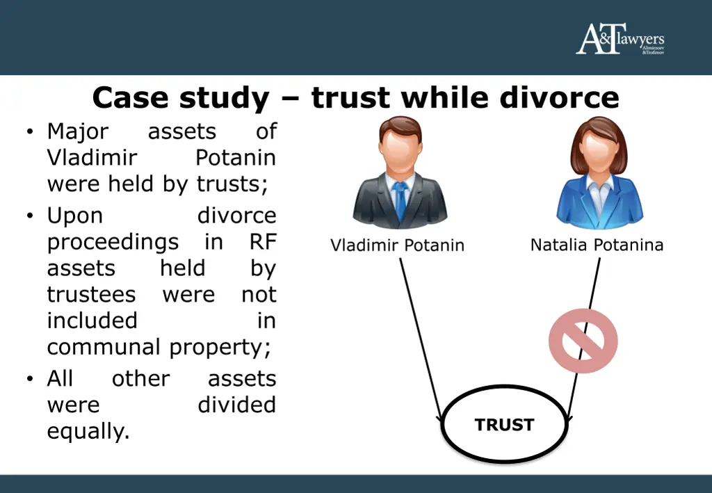 case study trust while divorce major assets