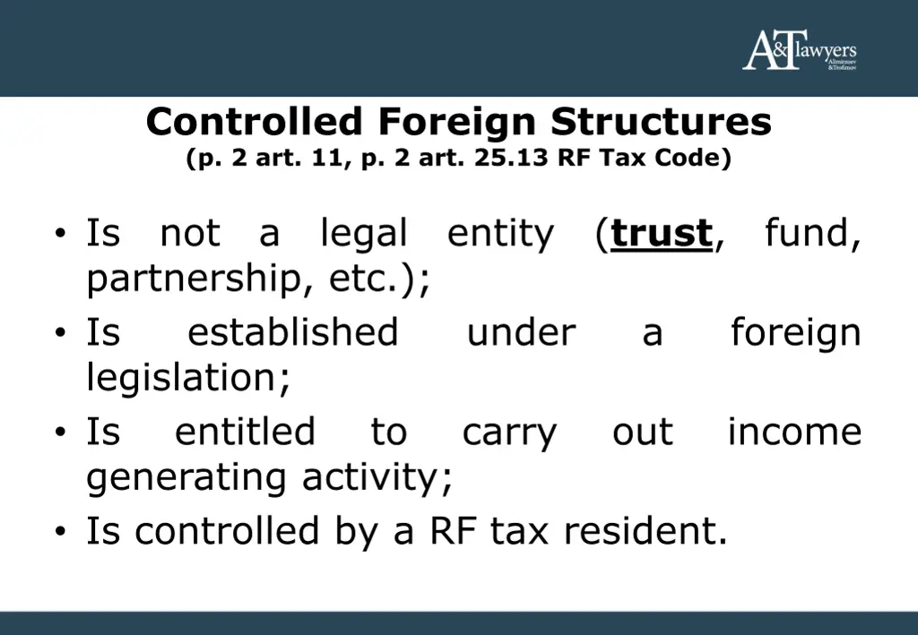 controlled foreign structures