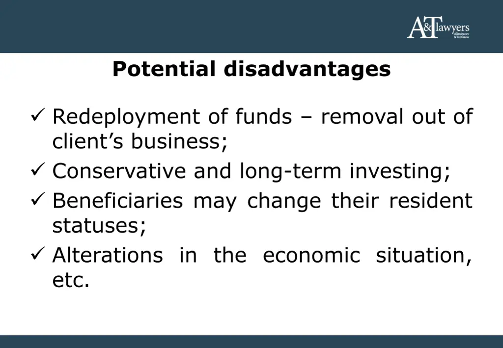 potential disadvantages