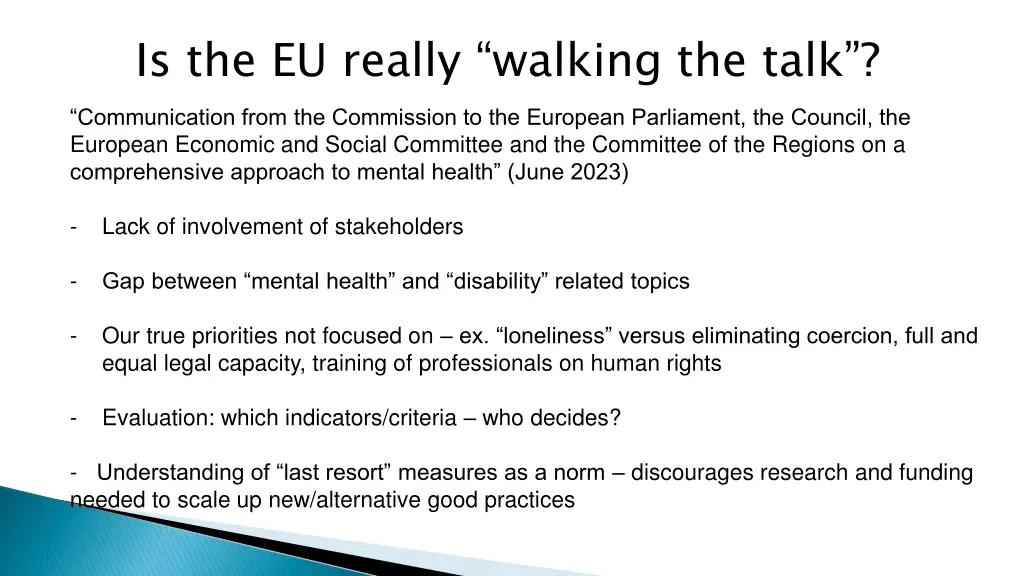 is the eu really walking the talk