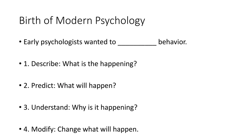 birth of modern psychology