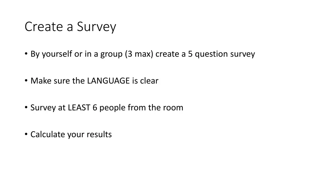 create a survey