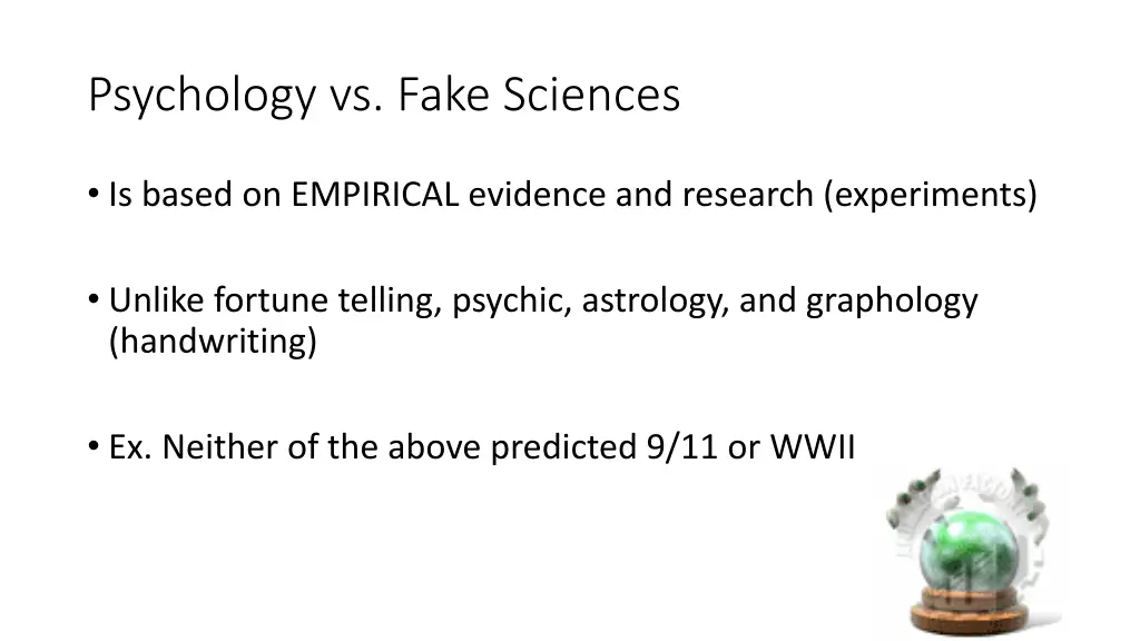 psychology vs fake sciences