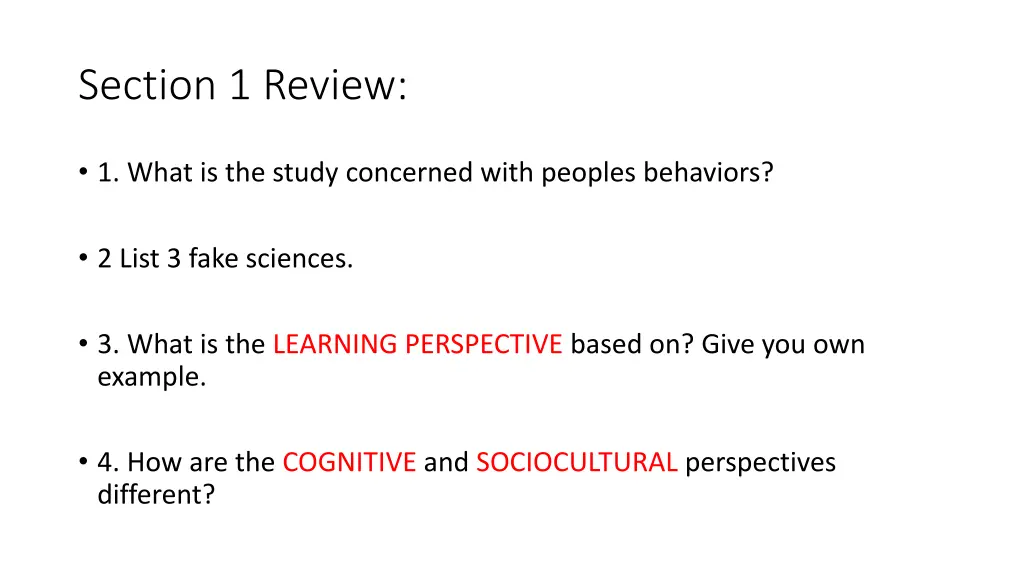 section 1 review