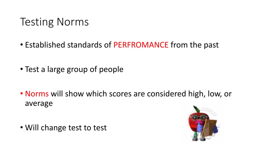 testing norms