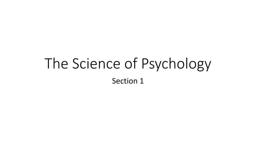 the science of psychology