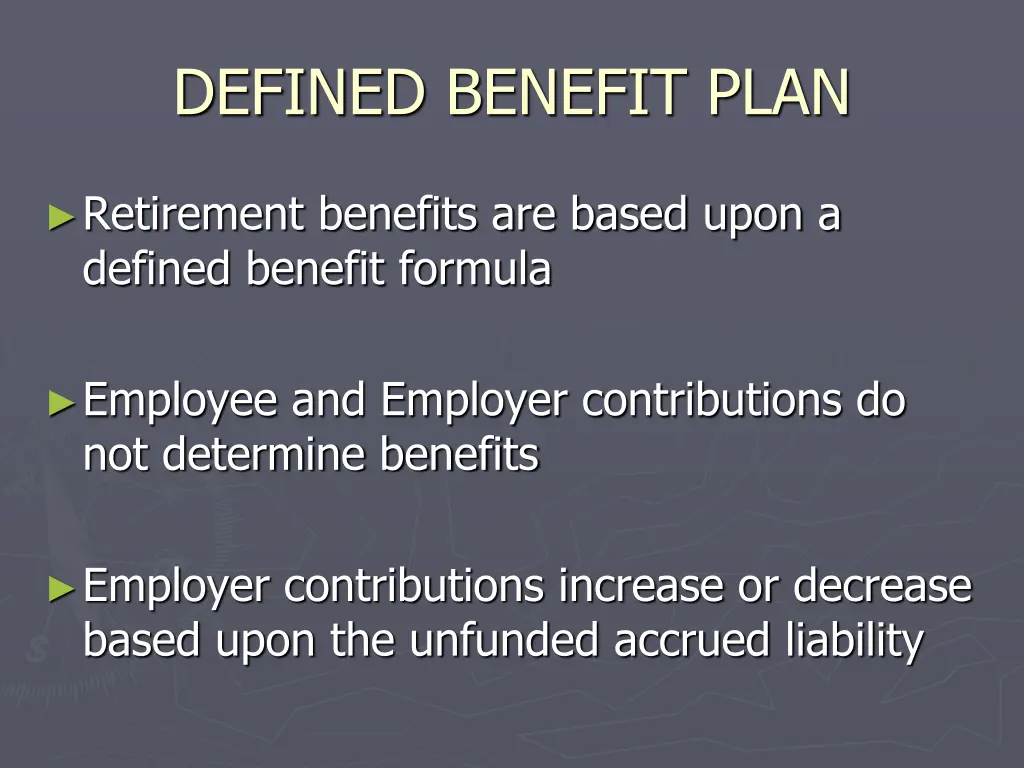 defined benefit plan