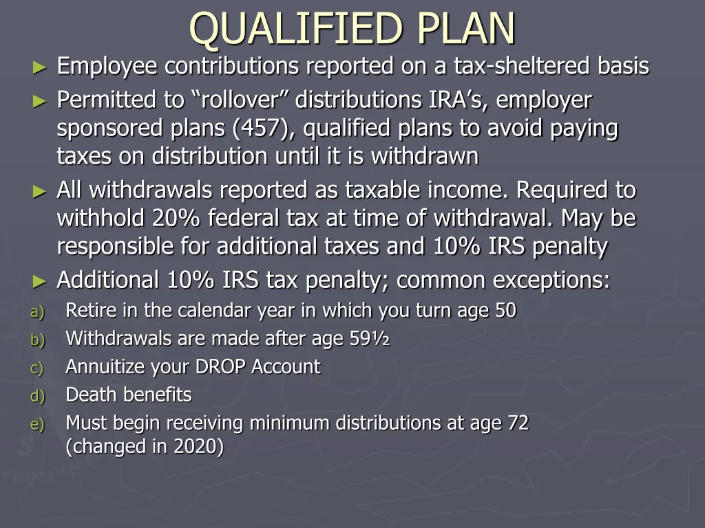 qualified plan employee contributions reported