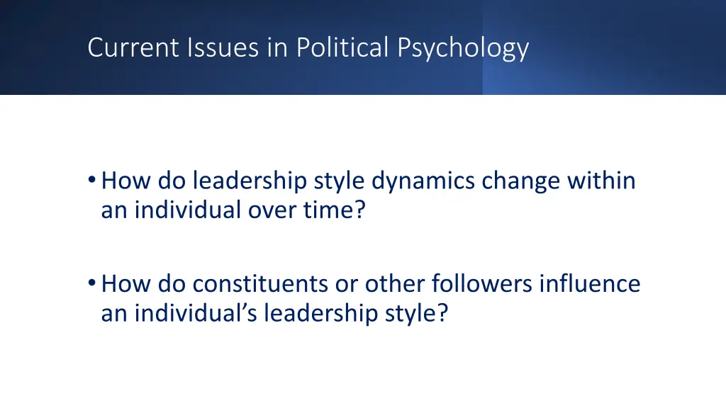 current issues in political psychology