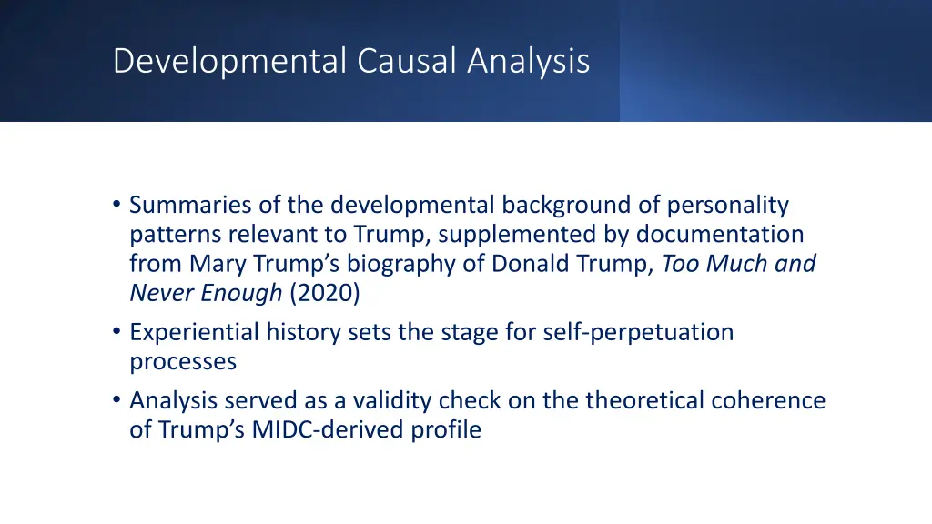 developmental causal analysis