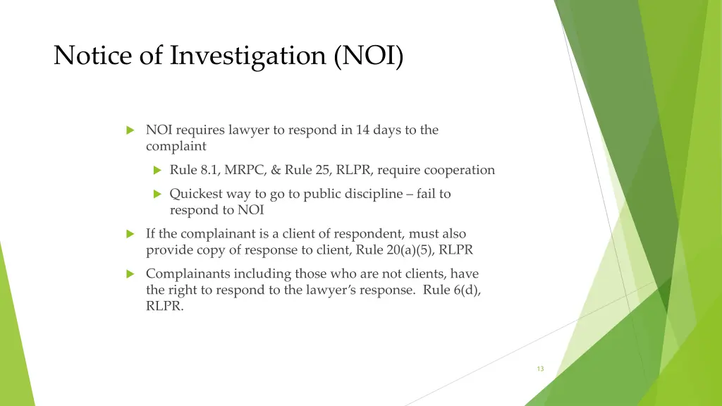 notice of investigation noi