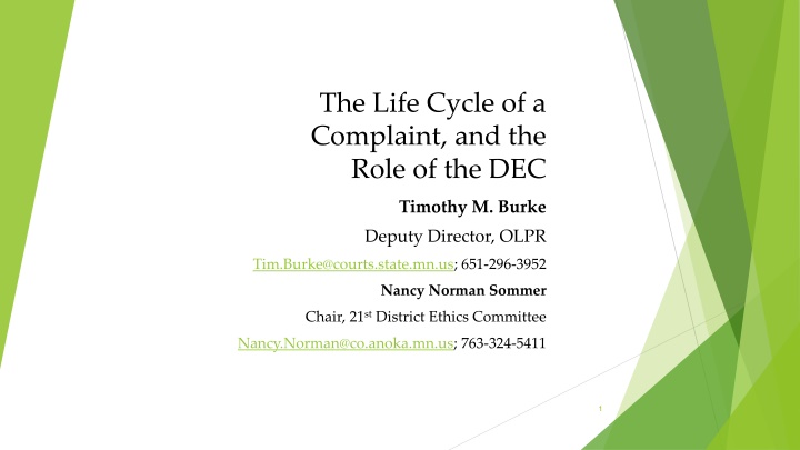 the life cycle of a complaint and the role