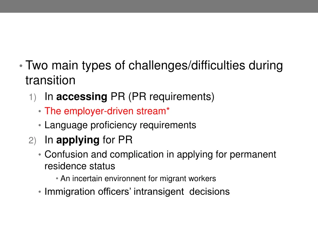 two main types of challenges difficulties during