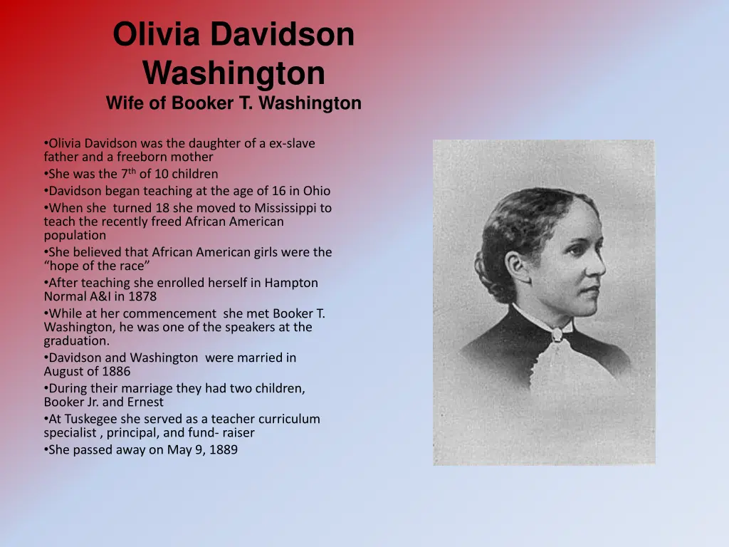 olivia davidson washington wife of booker