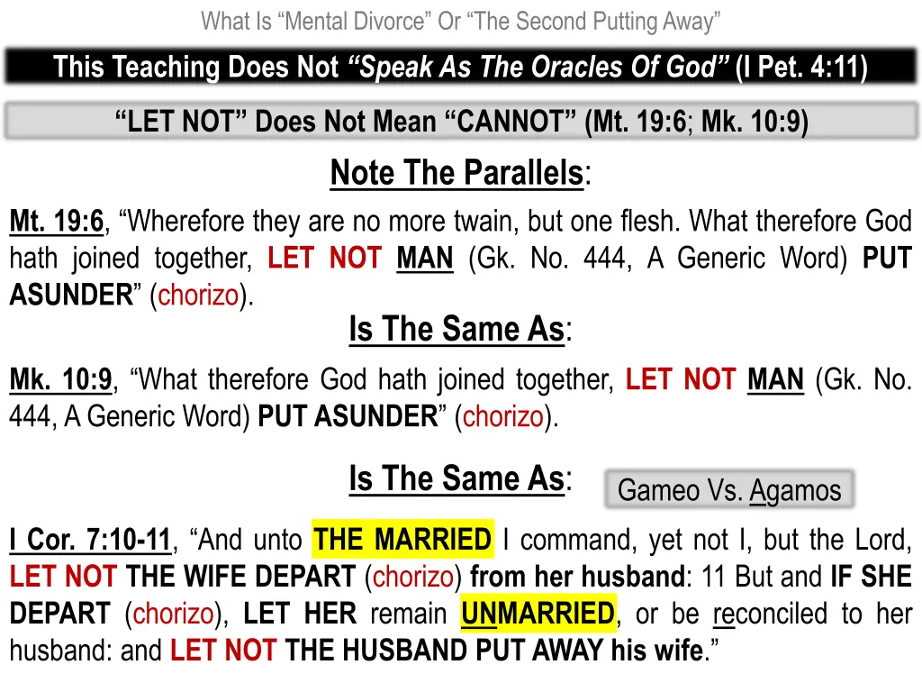 what is mental divorce or the second putting away 11