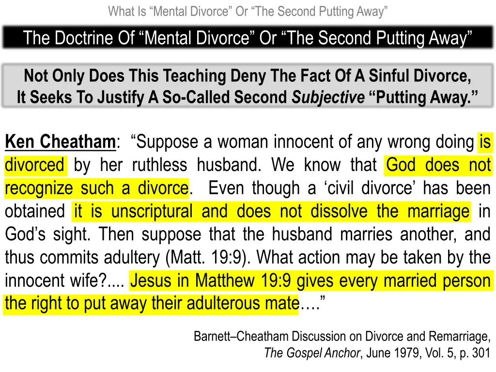 what is mental divorce or the second putting away 2