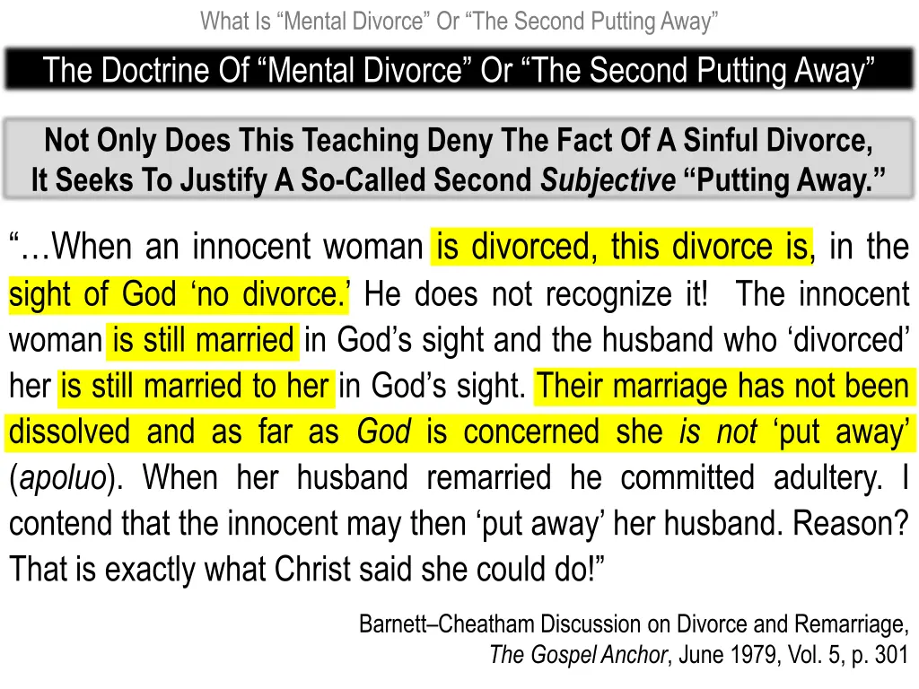 what is mental divorce or the second putting away 3